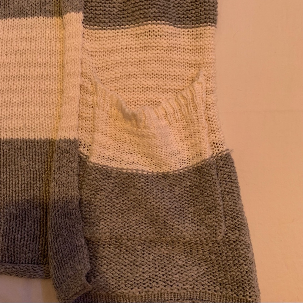 White and Gray Striped Cardigan - Picture 3 of 5